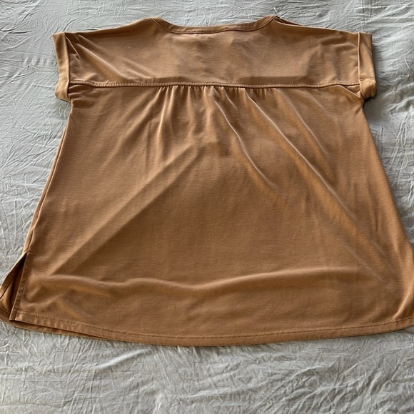 J. Jill Tan Cuffed Sleeve T-Shirt - Picture 2 of 4